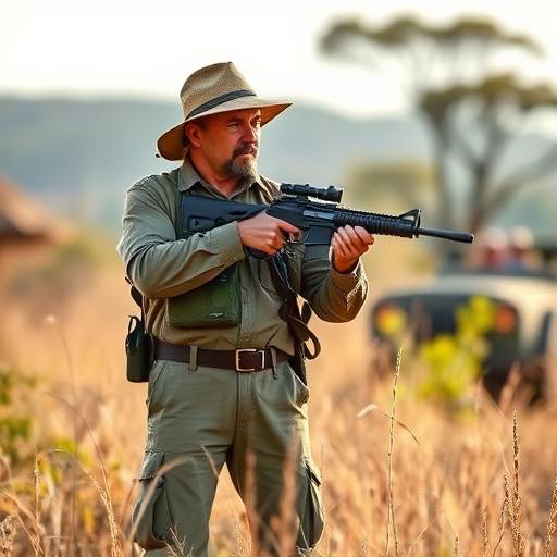 A local guide showing the group the traditional ways of hunting.