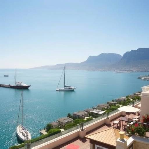 Exterior of the luxurious Cape Grace Hotel overlooking the waterfront in Cape Town