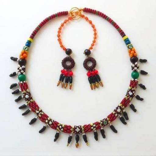 Hand-crafted beaded jewelry displayed at the Zulu Art Gallery in Johannesburg
