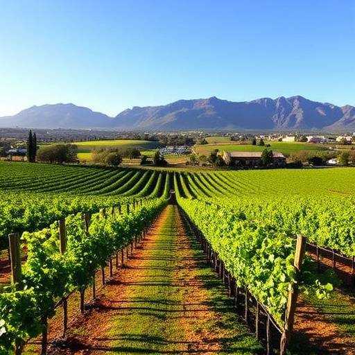 Scenic vineyard landscape at Spier Wine Farm in Stellenbosch
