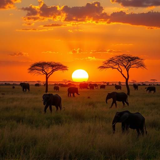 Sunset over the African savanna, captured during a Siyabonga Safari.